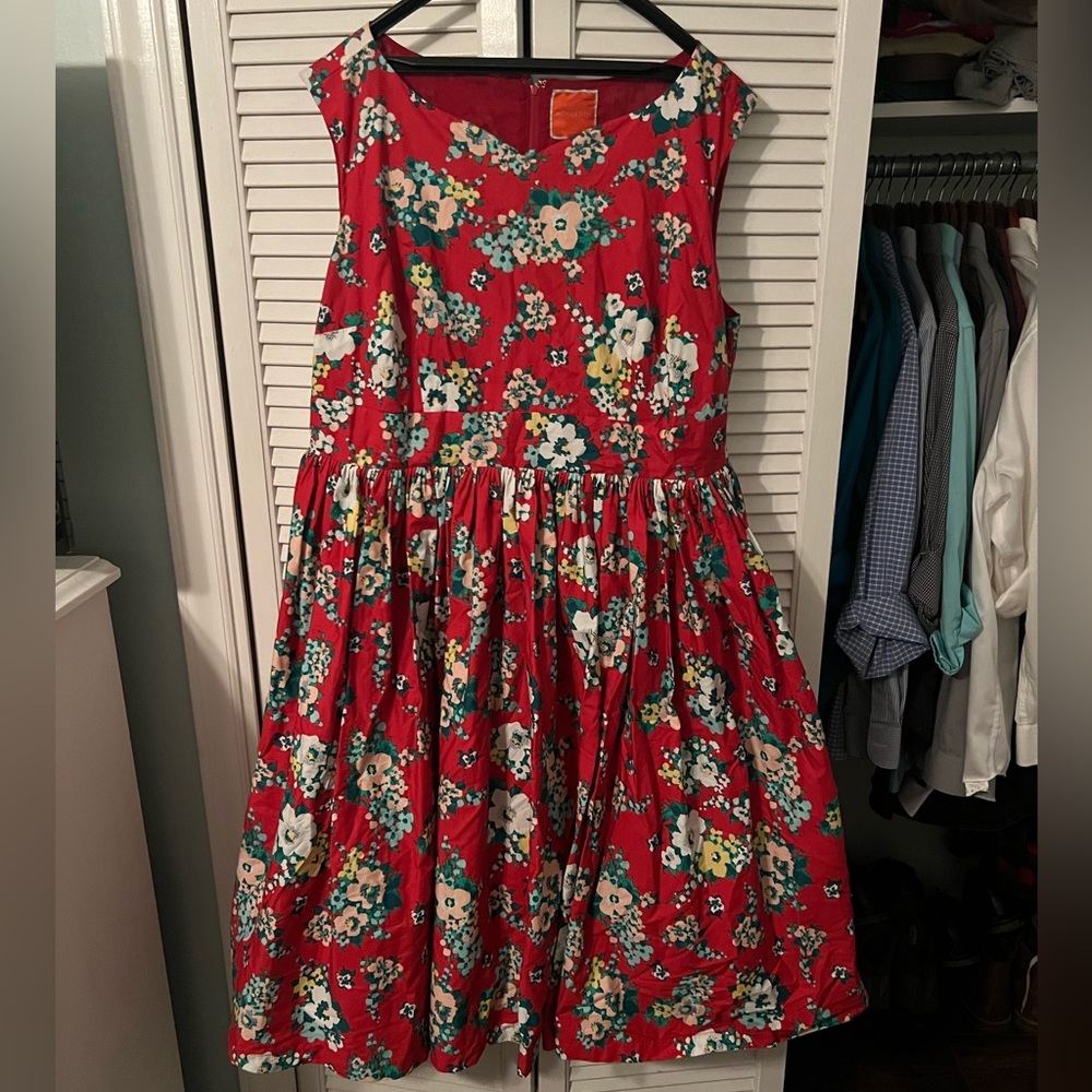 Modcloth floral print fit and flare dress